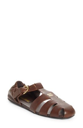 Miu Miu Ruches Fisherman Sandal in Radica at Nordstrom, Size 10.5Us