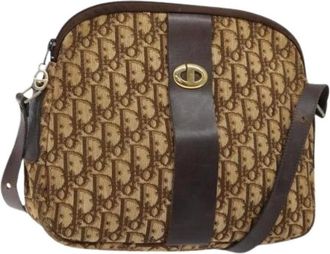 Dior Pre-owned Cross Body Bags, female, Brown, Size: ONE SIZE Pre-owned Vintage Trotter Canvas Shoulder Bag