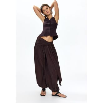 H&M Linen-blend vest in Dark Brown at Nordstrom, Size Xx-Large