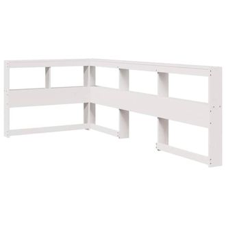 Berkfield Home Bookcase Headboard L-Shaped White 90 cm Solid Wood Pine