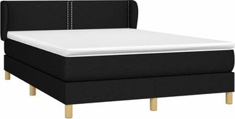 vidaXL Cama Box Spring Con Colch&oacute;n Tela Negro 140x200 Cm Vidaxl