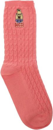 Gucci Ondergoed, Dames, Roze, M, Katoen, Treccina Logo Sokken