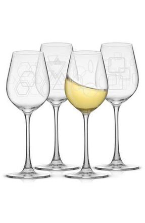 JoyJolt Geo Crystal Set of 4 White Wine Glasses in Clear at Nordstrom Rack