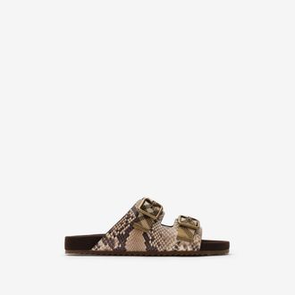 Burberry Python-print Leather Urchin Sandals