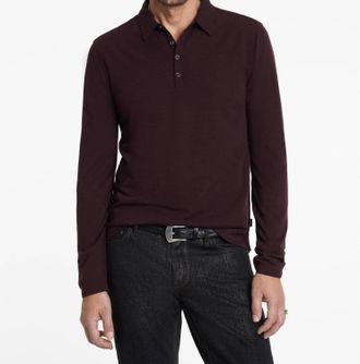 John Varvatos Maleo Regular Fit Pique Polo Shirt In Merlot