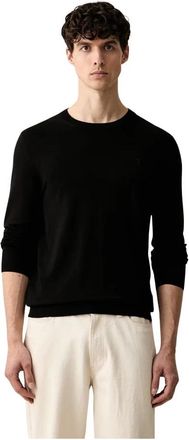 Trussardi Trui met ronde hals van viscosemix - Heren - Ronde hals truien - Zwart - XL - Nylon - Truien & Vesten