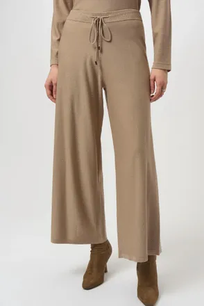 Joseph Ribkoff Womens Sequined Wide Leg Culotte Pants In Fawn