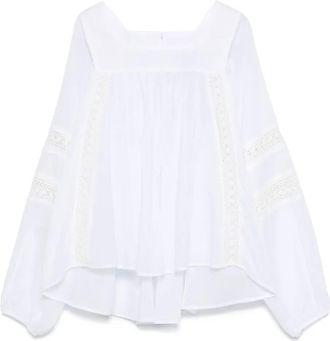 Pinko Blusa con inserti in pizzo - Bianco