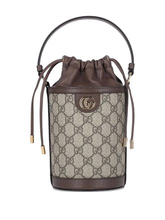 Gucci mini Ophidia bucket bag - women - Leather/Polyester - One Size - Brown