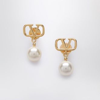 Valentino Garavani Golden VLogo Signature earrings with pearl