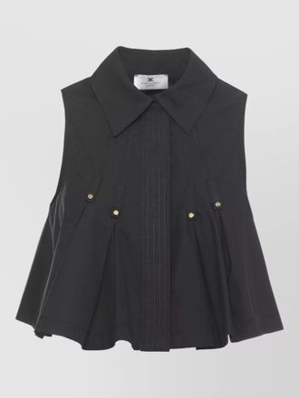 Elisabetta Franchi cotton shirt gold tone hardware pleated