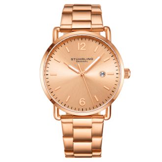 Stührling Mens Rose Gold Oslo Quartz 38mm - One Size