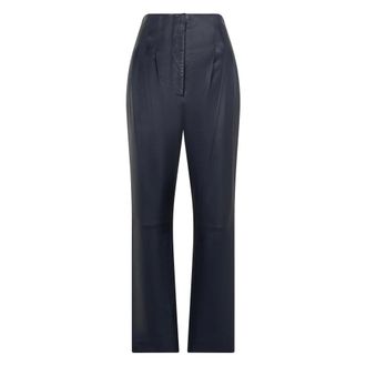 Alberta Ferretti Straight Leg High Waist Trousers - female - Alberta Ferretti - Straight Trousers - Black - L - Trousers