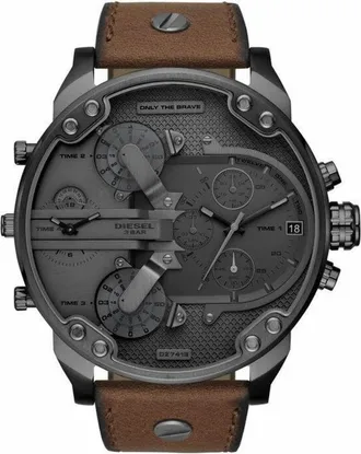 Diesel Accessoires, Heren, Bruin, ONE Size, Leer, Dz 7413 Horloge