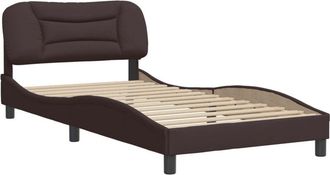 vidaXL Vidaxl - Estructura De Cama Sin Colch&oacute;n Tela Marr&oacute;n Oscuro 100x200 Cm