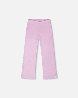 Deux par Deux Crinkle Jersey Flared Bottom Leggings in Lilac at Nordstrom, Size 18M