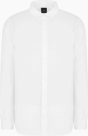 A|X Armani Exchange Mens Linen Long Sleeve White Shirt - Size: 42/Regular
