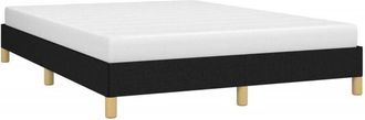 vidaXL Cama sin colchón tela negro 140x190 cm Vidaxl