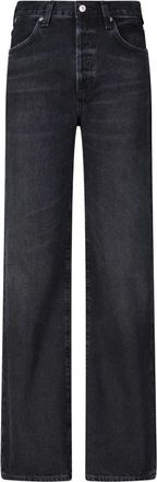 Citizens Of Humanity High-Waist Straight-Leg Jeans - Dames - Regular Fit Jeans - Zwart - W30 - Katoen - Jeans