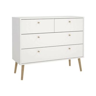 Dmora Dmora - Cajonera Pelagie, C&oacute;moda Multiusos, C&oacute;moda De Dormitorio, Gabinete Con Cajones, 99x39 H82 Cm, Blanco