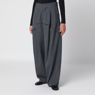 Loewe Pantaloni grigio antracite m&eacute;lange in lana