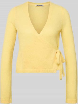 Review Strick-Cardigan in Wickeloptik in Pastellgelb, Gr&ouml;&szlig;e XL