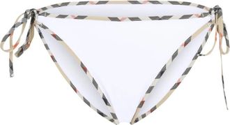 Burberry Check Trim Bikini Broekje - Dames - Badkleding - Wit - Maat: S Polyamide
