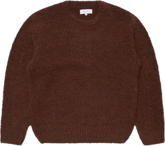Edwin Dun Textured Trui - Heren - Truien - Bruin - Maat: L Wol