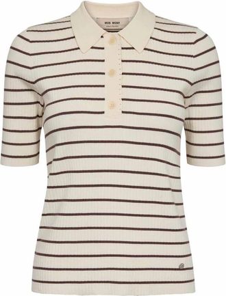 Mos Mosh MMCaliz Stripe SSKnit - Dames - Polos - Veelkleurig - XS - Tops