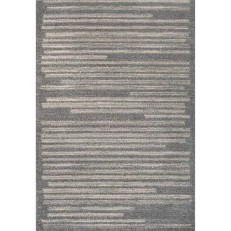 Jonathan Y Designs Khalil Modern Berber Stripe Area Rug in Gray/cream at Nordstrom, Size 5Ft 0In X 8Ft 0In