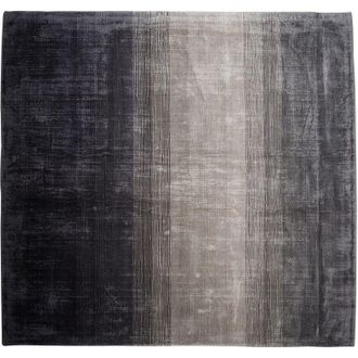 Beliani Beliani - Alfombra gris con negro 200 x 200 cm efecto sombreado de viscosa sala de estar moderna Ercis