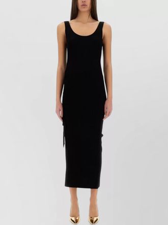 Michael Kors stretch wool blend ribbed camisole dress