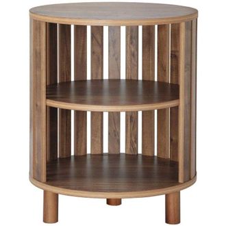 Calicosy Mesa Auxiliar Redonda Con Lamas Caladas - H50 Cm