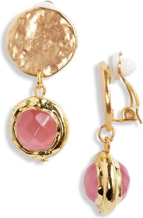 Karine Sultan Crystal Clip-On Drop Earrings in Gold at Nordstrom