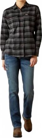 Ariat Womens Rebar Flannel Durastretch Work Shirt In Black