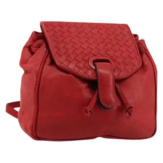 Bottega Veneta Pre-owned Vintage Rugzak - Dames - Pre-owned - Rood - Maat: ONE Size Leer
