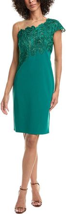 Tadashi Shoji Reya One-Shoulder Embroidered Illusion Cocktail Dress