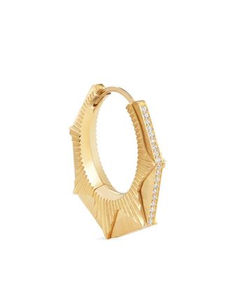 Marie Lichtenberg Orecchino a cerchio NYC GM in oro giallo 18kt con diamanti