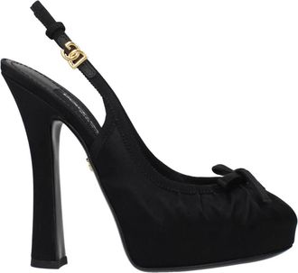 Dolce & Gabbana Satijnen Pumps met Hoge Hak - Dames - Pumps - Zwart - 39 EU - Satijn - Schoenen