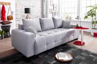 Collection Ab Schlafsofa »Bella, B: 241 cm, Liegefl. 142x194 cm« mit Bettfunktion, Bettkasten & 2 Zierkissen, Federkern