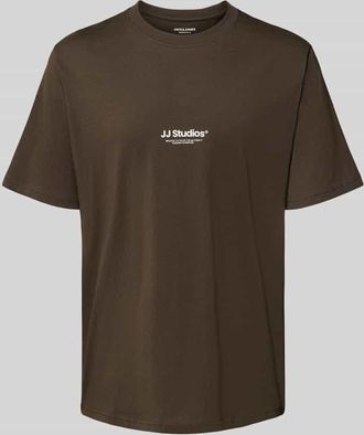 Jack & Jones Jack & Jones T-Shirt mit Rundhalsausschnitt Modell SOHO in Dunkelbraun, Größe XL