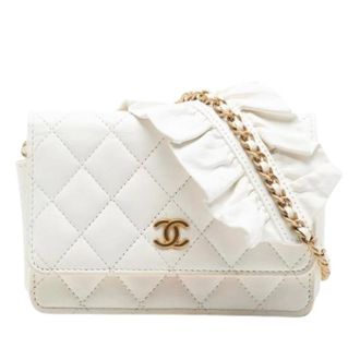 Chanel Pre-owned Quilted Lambskin Crossbody Bag - Dames - Pre-owned - Wit - Maat: ONE Size Leer