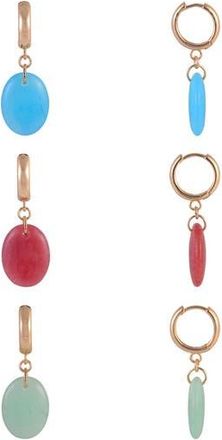Rachel Roy Set of 3 Aventurine Drop Earrings in Gold Multi at Nordstrom Rack