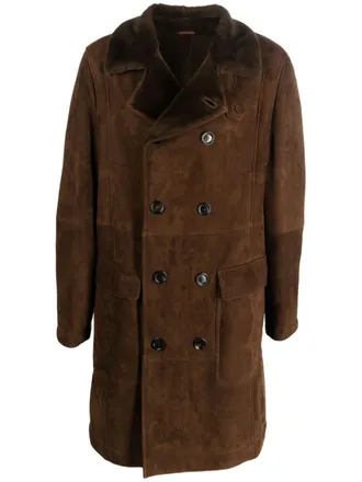Brunello Cucinelli double-breasted lambskin coat - men - Lamb Skin - 3XL - Brown
