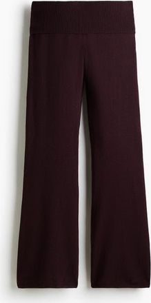 H&M Knitted Yoga Pants in Burgundy at Nordstrom, Size Xx-Small
