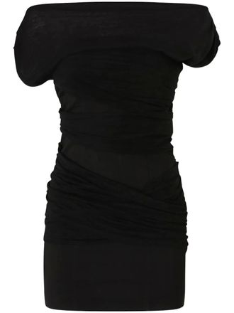Pinko Off-shoulder mini-jurk - Zwart