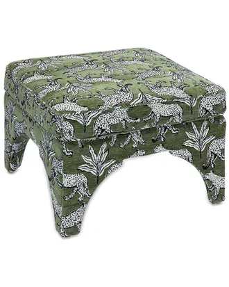 TOV Furniture Tov Furniture Raji Olive Leopard Jacquard Ottoman