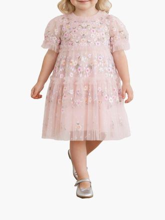 Needle & Thread Garland Ribbon Baby Dress in Peony Pink/multi at Nordstrom, Size 18-24M