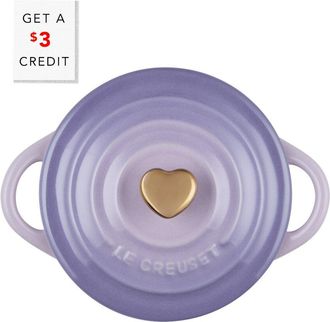 LE CREUSET Mini Provence Round Cocotte With Gold Heart Knob With $3 Credit