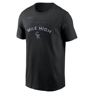 Nike Colorado Rockies Fashion Nike Mens MLB T-Shirt in Black | N19900ADNV-19Z
